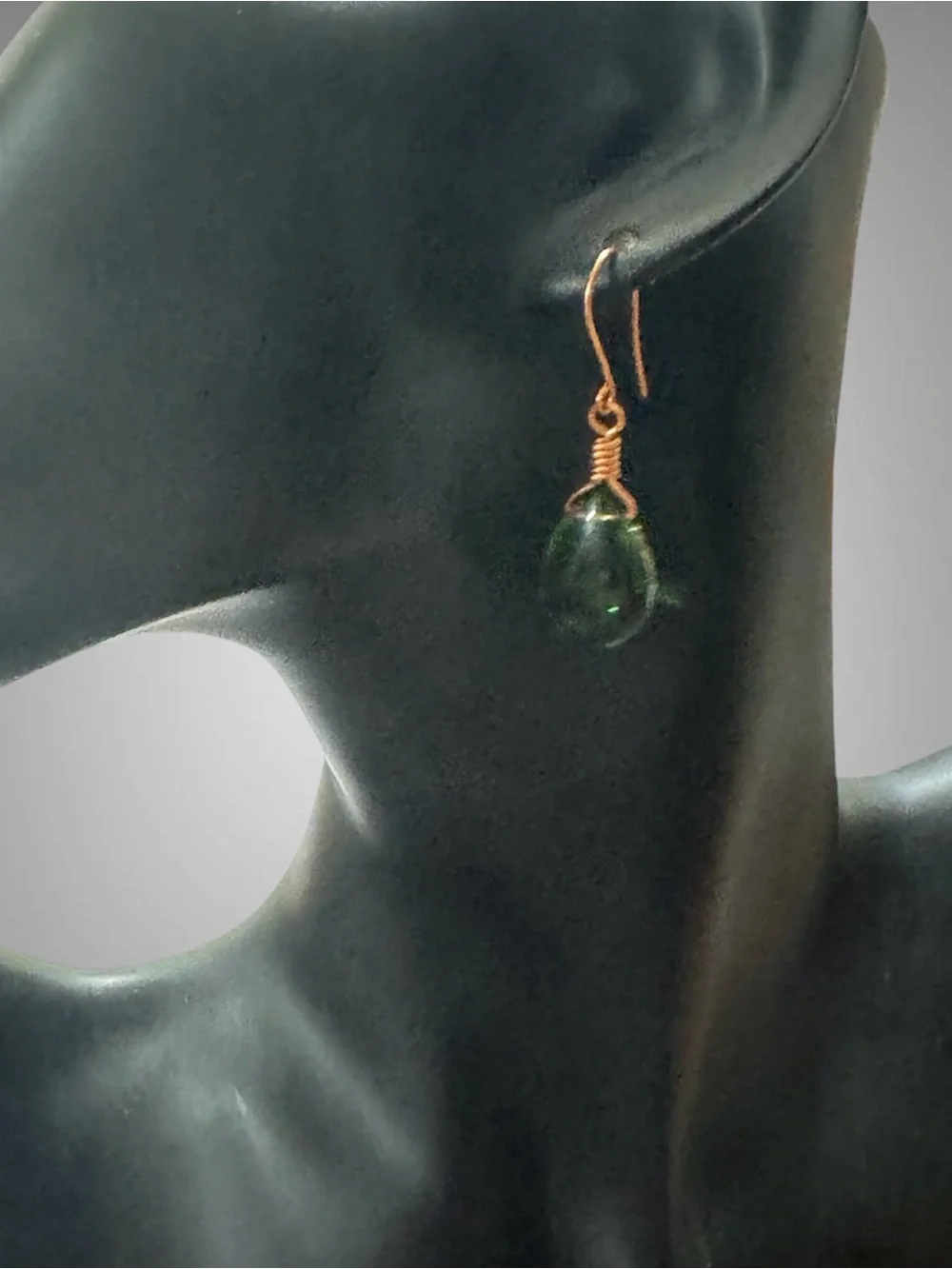GREEN DYED QUARTZ CRYSTAL EARRINGS NEW